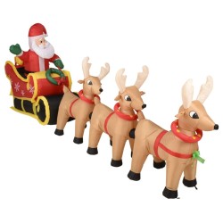Ambiance LED Aufblasbarer Weihnachtsmann mit Schlitten 340 cm