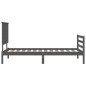 vidaXL Massivholzbett mit Kopfteil Grau 100x200 cm vidaXL Massivholzbett mit Kopfteil Grau 100x200 cm