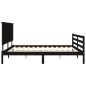 vidaXL Massivholzbett mit Kopfteil Schwarz 200x200 cm vidaXL Massivholzbett mit Kopfteil Schwarz 200x200 cm