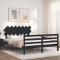 vidaXL Massivholzbett mit Kopfteil Schwarz 140x190 cm vidaXL Massivholzbett mit Kopfteil Schwarz 140x190 cm
