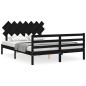 vidaXL Massivholzbett mit Kopfteil Schwarz 140x190 cm vidaXL Massivholzbett mit Kopfteil Schwarz 140x190 cm