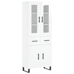 Highboard Hochglanz-Weiß 69,5x34x180 cm Holzwerkstoff