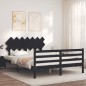 vidaXL Massivholzbett mit Kopfteil Schwarz 140x190 cm vidaXL Massivholzbett mit Kopfteil Schwarz 140x190 cm