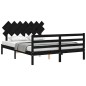vidaXL Massivholzbett mit Kopfteil Schwarz 140x190 cm vidaXL Massivholzbett mit Kopfteil Schwarz 140x190 cm