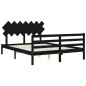 vidaXL Massivholzbett mit Kopfteil Schwarz 140x190 cm vidaXL Massivholzbett mit Kopfteil Schwarz 140x190 cm
