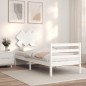 vidaXL Massivholzbett mit Kopfteil Weiß 90x200 cm vidaXL Massivholzbett mit Kopfteil Weiß 90x200 cm