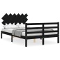 vidaXL Massivholzbett mit Kopfteil Schwarz 120x200 cm vidaXL Massivholzbett mit Kopfteil Schwarz 120x200 cm
