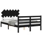 vidaXL Massivholzbett mit Kopfteil Schwarz 120x200 cm vidaXL Massivholzbett mit Kopfteil Schwarz 120x200 cm