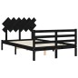 vidaXL Massivholzbett mit Kopfteil Schwarz 120x200 cm vidaXL Massivholzbett mit Kopfteil Schwarz 120x200 cm