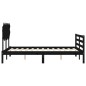 vidaXL Massivholzbett mit Kopfteil Schwarz 120x200 cm vidaXL Massivholzbett mit Kopfteil Schwarz 120x200 cm