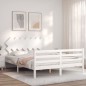 vidaXL Massivholzbett mit Kopfteil Weiß 140x200 cm vidaXL Massivholzbett mit Kopfteil Weiß 140x200 cm