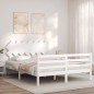 vidaXL Massivholzbett mit Kopfteil Weiß 140x200 cm vidaXL Massivholzbett mit Kopfteil Weiß 140x200 cm