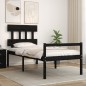 vidaXL Massivholzbett mit Kopfteil Schwarz 100x200 cm vidaXL Massivholzbett mit Kopfteil Schwarz 100x200 cm