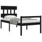 vidaXL Massivholzbett mit Kopfteil Schwarz 100x200 cm vidaXL Massivholzbett mit Kopfteil Schwarz 100x200 cm