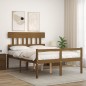 vidaXL Massivholzbett mit Kopfteil Honigbraun 140x200 cm