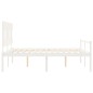 vidaXL Massivholzbett mit Kopfteil Weiß 160x200 cm vidaXL Massivholzbett mit Kopfteil Weiß 160x200 cm
