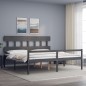 vidaXL Massivholzbett mit Kopfteil Grau 200x200 cm vidaXL Massivholzbett mit Kopfteil Grau 200x200 cm