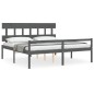 vidaXL Massivholzbett mit Kopfteil Grau 200x200 cm vidaXL Massivholzbett mit Kopfteil Grau 200x200 cm