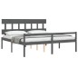 vidaXL Massivholzbett mit Kopfteil Grau 200x200 cm vidaXL Massivholzbett mit Kopfteil Grau 200x200 cm