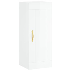 vidaXL Wandschrank Hochglanz-Weiß 34,5x34x90 cm Holzwerkstoff