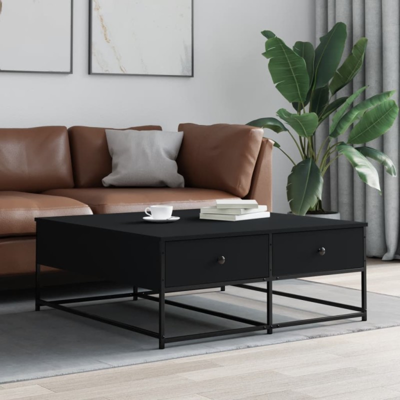 vidaXL Couchtisch Schwarz 100x99x40 cm Holzwerkstoff vidaXL Couchtisch Schwarz 100x99x40 cm Holzwerkstoff