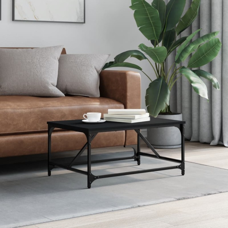vidaXL Couchtisch Schwarz 75x50x35 cm Holzwerkstoff vidaXL Couchtisch Schwarz 75x50x35 cm Holzwerkstoff