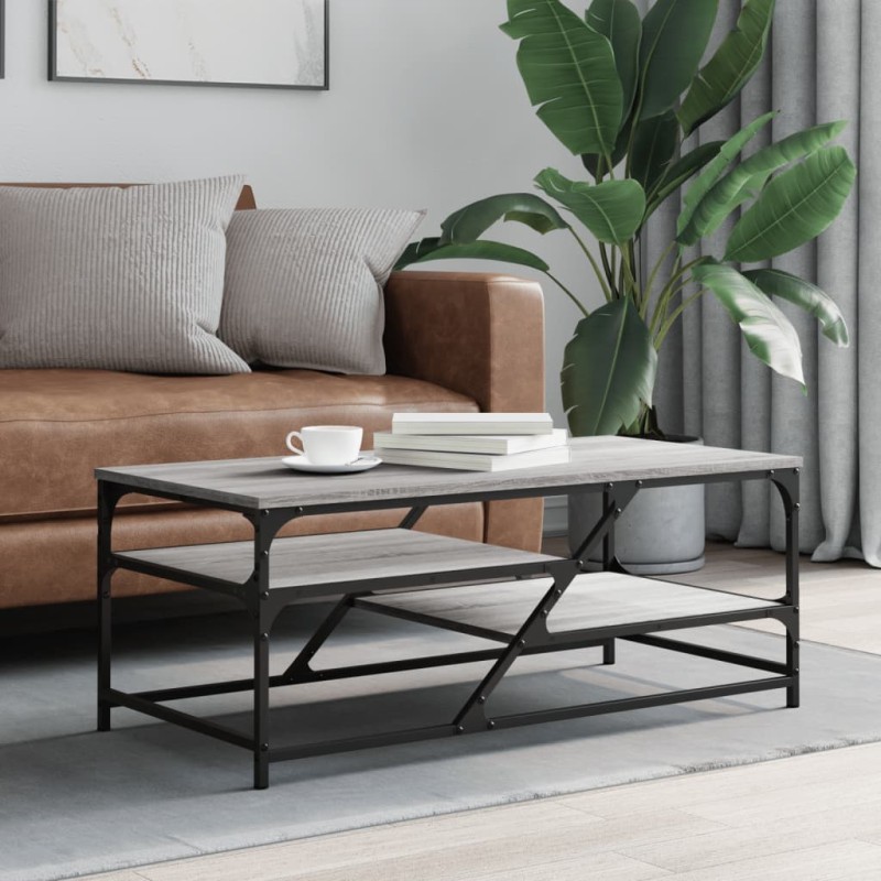 vidaXL Couchtisch Grau Sonoma 100x49x40 cm Holzwerkstoff vidaXL Couchtisch Grau Sonoma 100x49x40 cm Holzwerkstoff