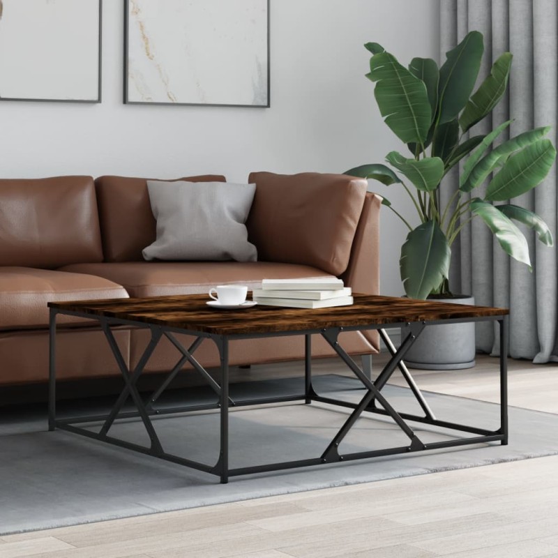 vidaXL Couchtisch Räuchereiche 100x100x40 cm Holzwerkstoff vidaXL Couchtisch Räuchereiche 100x100x40 cm Holzwerkstoff