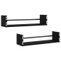 vidaXL Wandregale mit Stangen 2 Stk. Schwarz 60x16x14 cm vidaXL Wandregale mit Stangen 2 Stk. Schwarz 60x16x14 cm