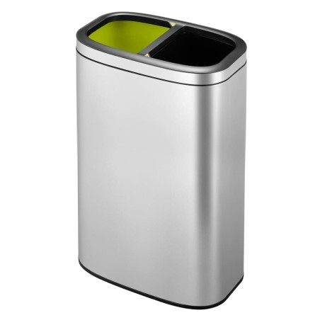 EKO Abfalleimer OLI-Cube 2x20 L Mattsilbern