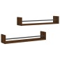 vidaXL Wandregale mit Stangen 2 Stk. Braun Eichen-Optik 80x16x14 cm vidaXL Wandregale mit Stangen 2 Stk. Braun Eichen-Optik 80x16x14 cm