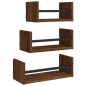 vidaXL 3-tlg. Wandregal-Set mit Stangen Braun Eiche Holzwerkstoff vidaXL 3-tlg. Wandregal-Set mit Stangen Braun Eiche Holzwerkstoff