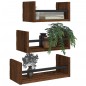 vidaXL 3-tlg. Wandregal-Set mit Stangen Braun Eiche Holzwerkstoff vidaXL 3-tlg. Wandregal-Set mit Stangen Braun Eiche Holzwerkstoff