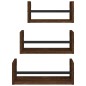 vidaXL 3-tlg. Wandregal-Set mit Stangen Braun Eiche Holzwerkstoff vidaXL 3-tlg. Wandregal-Set mit Stangen Braun Eiche Holzwerkstoff