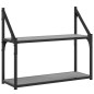 vidaXL Wandregal 2 Fächer Grau Sonoma 60x21x51 cm Holzwerkstoff vidaXL Wandregal 2 Fächer Grau Sonoma 60x21x51 cm Holzwerkstoff