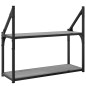 vidaXL Wandregal 2 Fächer Grau Sonoma 60x21x51 cm Holzwerkstoff vidaXL Wandregal 2 Fächer Grau Sonoma 60x21x51 cm Holzwerkstoff