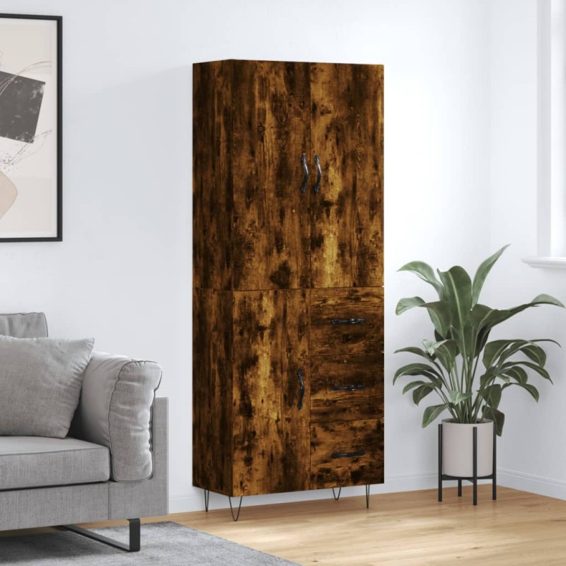 vidaXL Highboard Räuchereiche 69,5x34x180 cm Holzwerkstoff vidaXL Highboard Räuchereiche 69,5x34x180 cm Holzwerkstoff