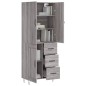 vidaXL Highboard Grau Sonoma 69,5x34x180 cm Holzwerkstoff vidaXL Highboard Grau Sonoma 69,5x34x180 cm Holzwerkstoff