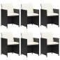 vidaXL 7-tlg. Garten-Essgruppe mit Kissen Poly Rattan Schwarz vidaXL 7-tlg. Garten-Essgruppe mit Kissen Poly Rattan Schwarz