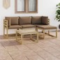 vidaXL 5-tlg. Garten-Lounge-Set mit Taupe Kissen vidaXL 5-tlg. Garten-Lounge-Set mit Taupe Kissen