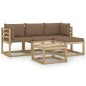 vidaXL 5-tlg. Garten-Lounge-Set mit Taupe Kissen vidaXL 5-tlg. Garten-Lounge-Set mit Taupe Kissen
