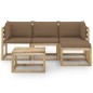 vidaXL 5-tlg. Garten-Lounge-Set mit Taupe Kissen vidaXL 5-tlg. Garten-Lounge-Set mit Taupe Kissen