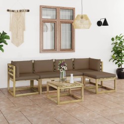 vidaXL 6-tlg. Garten-Lounge-Set mit Kissen Kiefernholz Imprägniert