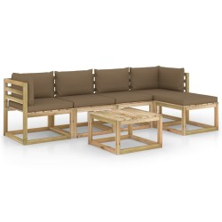 vidaXL 6-tlg. Garten-Lounge-Set mit Kissen Kiefernholz Imprägniert