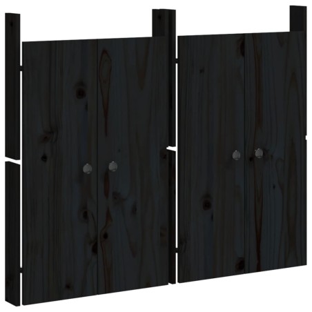 vidaXL Türen für Outdoor-Küche 2 Stk. Schwarz 50x9x82 cm Kiefernholz