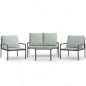 vidaXL 4-tlg. Garten-Lounge-Set mit Kissen Anthrazit Stahl vidaXL 4-tlg. Garten-Lounge-Set mit Kissen Anthrazit Stahl