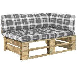 vidaXL Garten-Ecksofa aus Paletten Grün Imprägniertes Kiefernholz