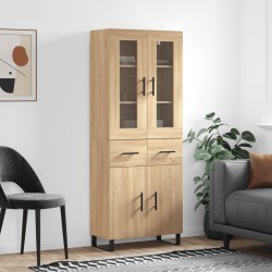 Highboard Sonoma-Eiche 69,5x34x180 cm Holzwerkstoff