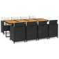 vidaXL 9-tlg. Garten-Essgruppe mit Kissen Poly Rattan Schwarz vidaXL 9-tlg. Garten-Essgruppe mit Kissen Poly Rattan Schwarz