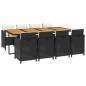 vidaXL 9-tlg. Garten-Essgruppe mit Kissen Poly Rattan Schwarz vidaXL 9-tlg. Garten-Essgruppe mit Kissen Poly Rattan Schwarz